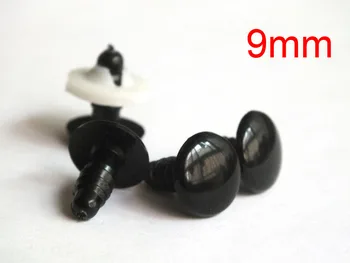 Ücretsiz Kargo 200 adet X 9mm Siyah Düz Plastik Saety Gözler Amigurumi Veya peluş Oyuncak