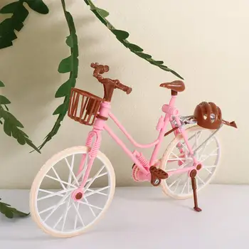 Bebek Aksesuarları Eşleşen Bebek Bisikletleri Oyuncak Bisiklet Sepeti Dollhouse Bisiklet Modeli Kızlar için Çocuk Hediyeler