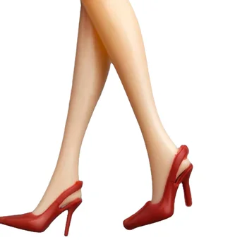 10 Çift/grup Turuncu Kırmızı Yüksek Topuk Bebek Ayakkabı Barbie Ayakkabı Sandalet Prenses ayakkabı 1/6 BJD Bebek Aksesuarları Çocuklar DIY Oyuncaklar