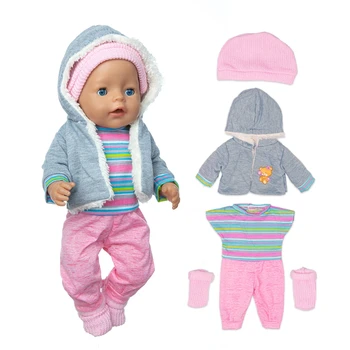 Sıcak Takım Elbise + Çorap oyuncak bebek giysileri Fit 17 inç 43cm oyuncak bebek giysileri Doğan Bebek Takım Elbise Bebek Doğum Günü Festivali Hediye