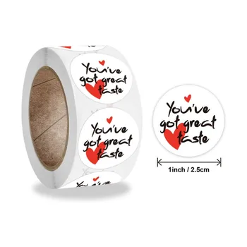 500 adet Sızdırmazlık sticker kalp Teşekkür Ederim var büyük tat aşk düğün dekorasyon etiket ambalaj kutusu DIY 25mm 1 inç