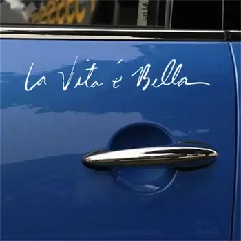 La Vita e Bella Yansıtıcı Harfler Çıkartmaları Araba Çıkartmaları Tam Vücut Araba Kafa Styling Sticker
