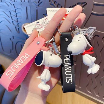 Snoopy Bebek Anahtarlık Kız Sevimli Moda Ins Tarzı Karikatür Kawaii Anime Çift çanta anahtarlığı Kolye Kız doğum günü hediyesi