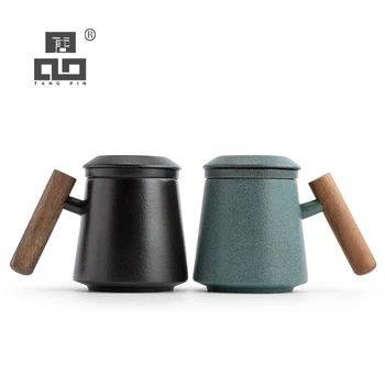 TANGPIN seramik çay bardağı basit seyahat kupa filtre ile seramik kahve çay fincanı 350ml