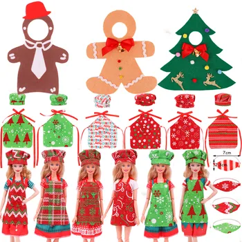 Kawaii Noel Elfler Bebek Kardan Adam Zencefilli Kurabiye Adam Elbise göz bandı Aşçı Şapka Kostüm Maske Bebek Oyuncak Aksesuarları Doğum Günü Hediyeleri