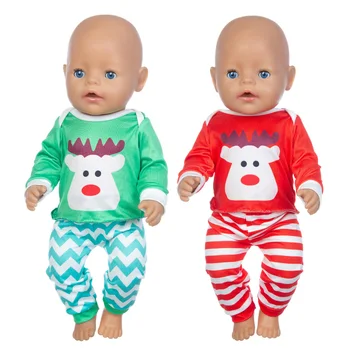 2020 Yeni Noel pijama oyuncak bebek giysileri İçin Fit 18 inç / 43cm doğan bebek oyuncak bebek giysileri yeniden doğmuş Bebek Aksesuarları