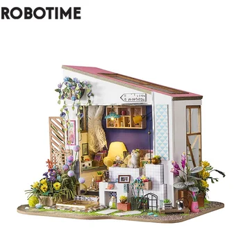 Robotime DIY Zambak SUNDURMA Mobilya Çocuk Yetişkin Dora ÇATI Bebek Evi Minyatür Dollhouse Ahşap Kitleri Oyuncak