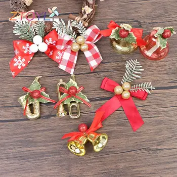 5 Adet Ev Noel ağaç dekor Dollhouse yılbaşı dekoru Mini Saksafon Matsuba papyon Çan Kolye Dekor DIY Hediye