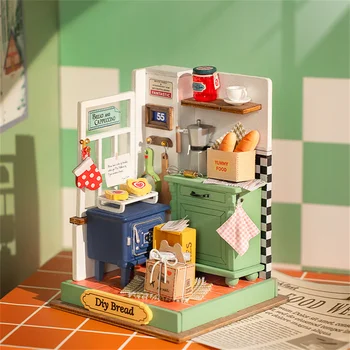 Robotime Rolife DIY Ahşap Minyatür Dollhouse Küçük ve Sıcak Uzay II Kızlar için çocuklar için doğum günü hediyesi-Öğleden Sonra Pişirme Süresi DS029