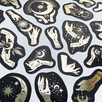 40 adet Takımyıldızı Kız Dekoratif Altın Çıkartmalar Scrapbooking Etiket Günlüğü Kırtasiye Albümü Retro Dekoratif Scrapbooking Kartı