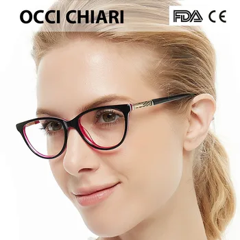 OCCI CHIARI Optik Gözlük Kadın Reçete Dekoratif Gözlük Çerçeveleri Nerd Gözlük Miyopi Gözlük Şeffaf lens lunette