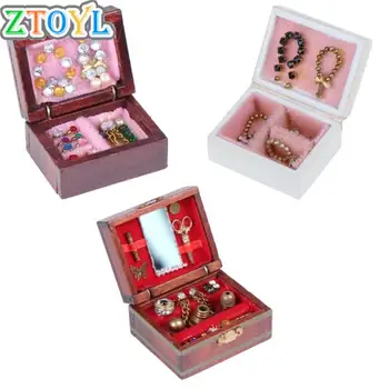 1:12 Dollhouse Aksesuarları Mini Mücevher Kutusu Modeli Dollhouse Minyatürleri DIY Minyatürleri Bebek Evi Mobilya Oyuncak Evi