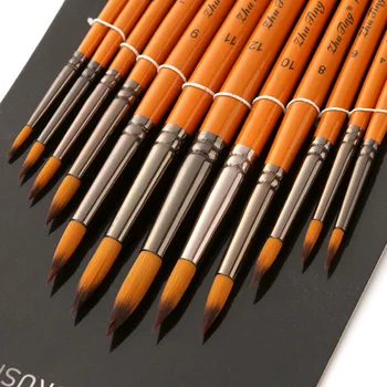 12 Adet / takım Ince El-boyalı Ince Kanca Hattı Kalem Çizim Sanat Kalem Boya Fırçası Naylon Fırça Boyama Kalem Sanat Malzemeleri