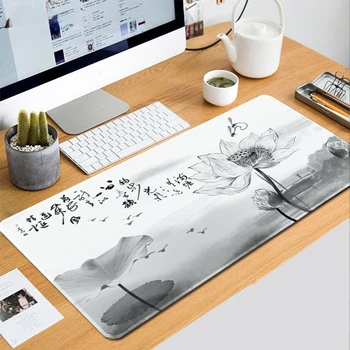 Çin Mürekkep Boyama Tarzı Mouse Pad Büyük kaymaz Oyun Klavye Pedi Ofis Ev Bilgisayar Dizüstü Kalınlaşmış Masa Mat