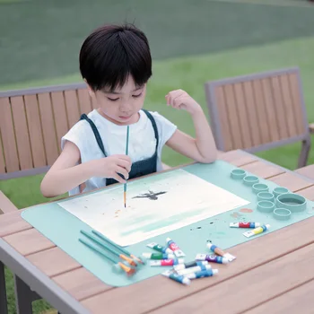 40x60cm Silikon Boyama Mat Çocuklar İçin Yapışmaz Zanaat Mat Mürekkep Karıştırma Suluboya Damgalama İşçiliği Aracı Su Medya Mat