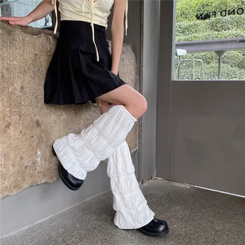 2023 Yeni Kadın bacak ısıtıcıları JK Japonya Tarzı Diz çorap Çorap Düz Renk Lolita Tatlı Kızlar Uzun Çorap bacak ısıtıcıları ayak koruyucu