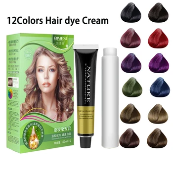 Kalıcı Saç Boyası Amonyak ücretsiz saç rengi kremi Organik Doğal Bitki Saç Rengi İçin Kapak Gri Beyaz Saç Popüler Renk