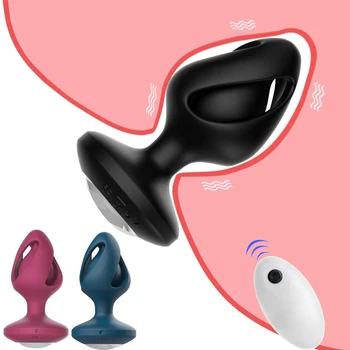 Güçlü Anal Vibratör Seks Oyuncakları Erkekler için Kablosuz Uzaktan Kumanda İçi Boş Butt Plug Erkek prostat masaj aleti Vibratör Erkekler için Eşcinsel 18+
