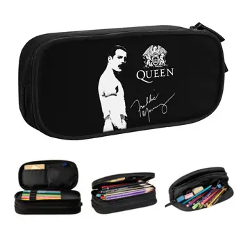 Bant Kraliçe Freddie Mercury Sevimli Kalem Kutusu Kız Erkek Büyük Depolama Kaya Şarkıcı Kalem Çantası Çantası Öğrencileri Kırtasiye