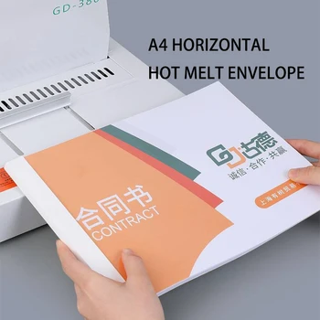 A4 Yatay Sıcak Eriyik Zarf Ciltleme Makinesi Plastik Kapak Sözleşme Bilgileri Bir Kitaba Bağlama Sıcak Eriyik Ciltleme Zarfı