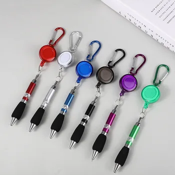 Yeni Metal Çekme Kalem Çekme Halatı Tükenmez Kalem Kordon Hattı Yazma Kalem Dağcılık Anahtarlık Kolay Çekme Düğmesi Kalem Kırtasiye
