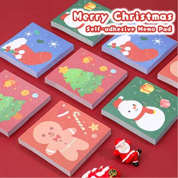 Kawaii Noel Baba Noel Memo Pad Yapışkan Notlar Levhalar Yapılacaklar Listesi Planlayıcısı Sticker Sticker Okul Ofis Dekor Kırtasiye
