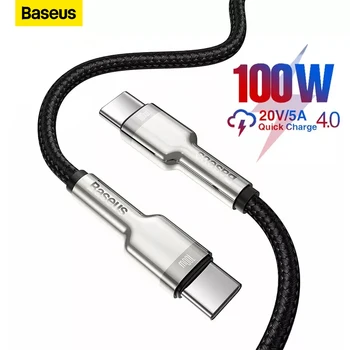 Baseus USB C USB C Tipi Kablo USB C PD 100W Hızlı Şarj Kablosu USB-C C Tipi Kablo Samsung S20 S10 Macbook Pro C Tipi Kablo