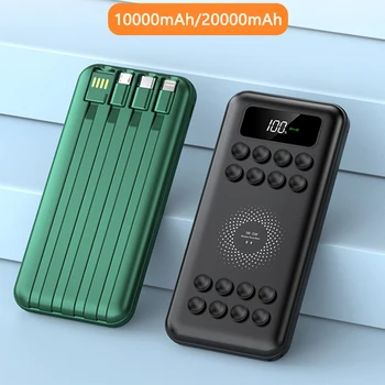 Güç Bankası 20000mAh Manyetik Qi Kablosuz Şarj Powerbank Dahili Kablo Hızlı Şarj iPhone 14 13 Xiaomi Samsung Poverbank