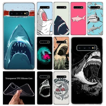 Okyanus Balina Köpekbalığı Balık telefon Kılıfı Kapak İçin Samsung Galaxy S10 S21 S20 FE Not 10 9 8 S9 S8 S7 Artı Ultra Lite Pro + Coque