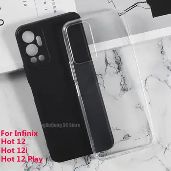 Ultra ince Şeffaf Yumuşak Siyah TPU telefon kılıfı İçin Infinix Sıcak 12 Oyun 12X6817 silikon kılıf İçin Infinix Sıcak 12i X665 arka kapak