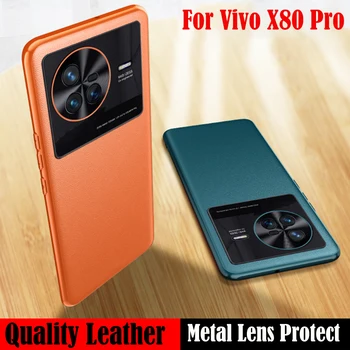 Darbeye dayanıklı Çapa Vivo X80 Pro Kılıf Deri Metal Lens koruma kapağı için Vivo X Not X70 Pro Tam Koruyucu Funda
