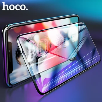 HOCO 2021 Apple iPhone 11 12 13pro Max X XS Max HD Temperli Cam Filmi Ekran Koruyucu Tam Koruyucu Kapak + kurulum aracı