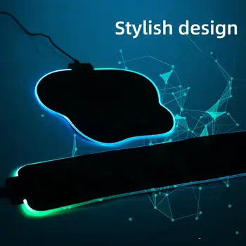 Mouse Pad Aydınlık Yavaş Ribaund rahat Dokunmatik Aşınmaya dayanıklı bilek Desteği LED RGB ışık bilgisayar Mousepad klavye kapağı