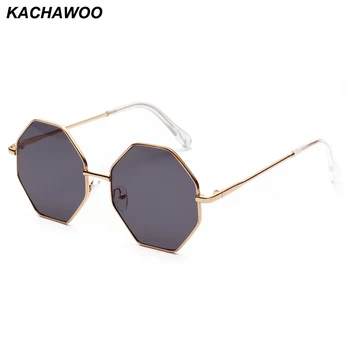 Kachawoo büyük boy vintage kadın güneş gözlüğü poligon metal çerçeve sekizgen güneş gözlüğü kadın yaz aksesuarları