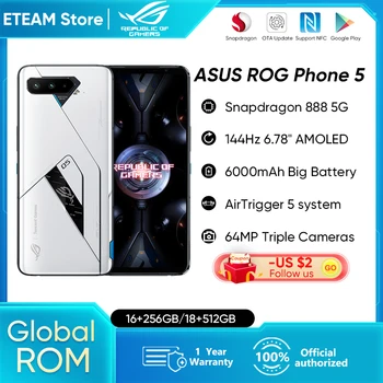 Küresel ROM ASUS ROG Telefon 5 5G Smartphone rog 5 Snapdragon 888 6.78 