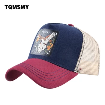 TQMSMY Nefes Örgü beyzbol şapkası Erkekler Kafatası Desen Kamyon Şoförü Kapakları Kadın Snapback Hip Hop beyzbol şapkası Unisex siperlikli şapka TME29