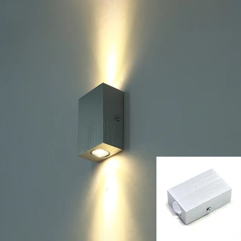 Mini çift kafa 2 W 2LED duvar ışık alüminyum duvar ışıkları kapalı dekorasyon oturma odası koridor merdiven başucu duvar lambası AC85-265V