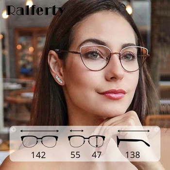 Ralferty Vintage Gözlük Kadın Çerçeve Kedi Göz Gözlük Kadın Sınıf Gözlük Hiçbir Diyoptri Gözlük Çerçeveleri Miyopi F95553