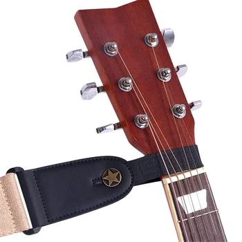 Gitar Boyun Askısı Gitar Askısı Deri Kafa Kemer Tutucu Düğme Güvenli Kilit Ukulele Bas Halk Akustik Elektro Gitar Aksesuarları