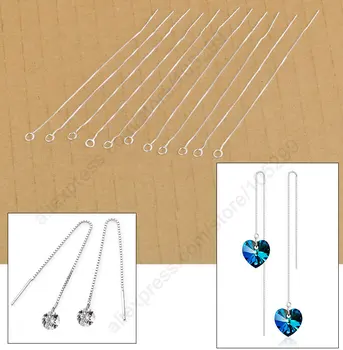 20 Adet Kulak Konuları Takı Yapımı Bulguları 925 Ayar Gümüş Kutu Hattı Zincir Küpe Malzemeleri kristal boncuklar
