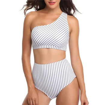 Bir Omuz Bikini Setleri Mayo Kadınlar İçin Seksi Şerit İki Adet Ayrı Mayo 2022 Kadın Yaz Plaj Mayo