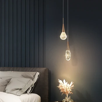 Modern LED kolye ışık 3 W tek iskandinav kapalı kristal Meteor gösterisi lamba salonu aydınlatma mağaza ev tavan avize yatak odası