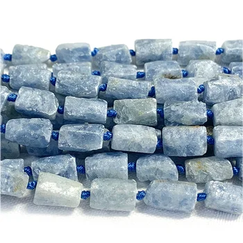 Veemake Mavi Kalsit Doğal Taşlar DIY Ham Mineral Nugget Serbest Form Gevşek Kaba Mat Boncuk Takı Tasarım Yapımı 07625