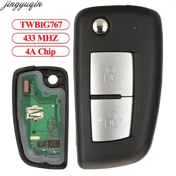 Jingyuqin Uzaktan Araba Anahtarı Alarmı 433MHZ 4A Çip Nissan Qashqai Micra Pulsar X-Trail 2012-2021 İçin TWB1G767 2/3 Düğmeler Yedek