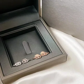 Avrupa Klasik Yuvarlak etiket 925 ayar gümüş kayma küpe bayan lüks takı ziyafet takı hediyeler