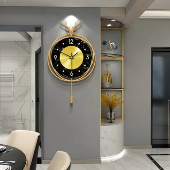 Işık lüks saat asılı saat oturma odası ev moda Kişiselleştirilmiş ve Yaratıcı sanat basit Modern dekoratif saat duvar