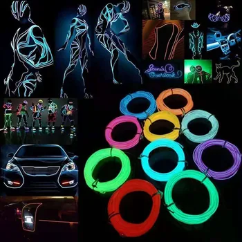 LED Esnek Neon Şerit Dans Parti Noel Atmosfer Dekoratif Lamba 1 M / 2 M / 3 M/5 M / 10 M EL Tel Açık su geçirmez Led Şerit