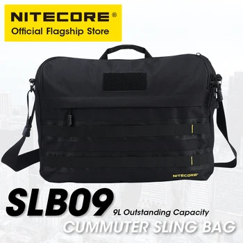 Nıtecore SLB09 9L Banliyö tek kollu çanta Siyah iş dizüstü omuz çantaları Erkekler 500D Seyahat Su Geçirmez Aralığı Çantası Molle Sistemi Erkek