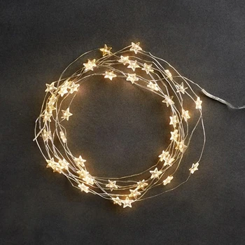2m/4m/6m YILDIZ Yatak Odası String Pil için Adaptör Peri Işıkları Noel Işıkları Çelenk Düğün Dekorasyon Tatil Enerjili 