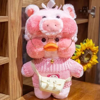 30cm Sevimli Lalafanfan Cafe Ördek Bez peluş oyuncak Doldurulmuş Hayvan Yumuşak Bebek Yastık Toptan doğum günü hediyesi Çocuklar İçin